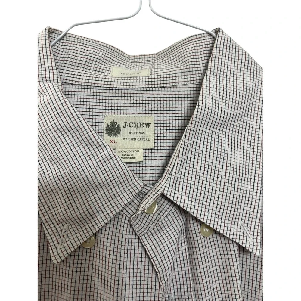 J.Crew Tailored Fit Plaid Button Shirt Men's XL Long Sleeve Washed Casual Cotton
